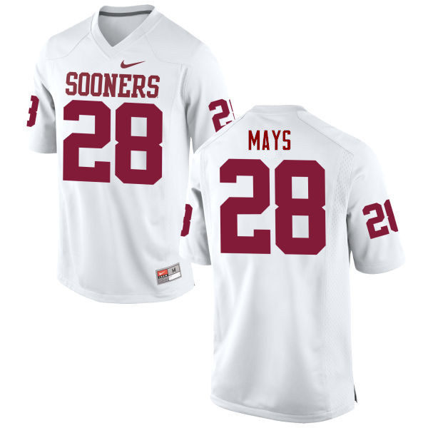 Men Oklahoma Sooners #28 Michael Mays College Football Jerseys Game-White